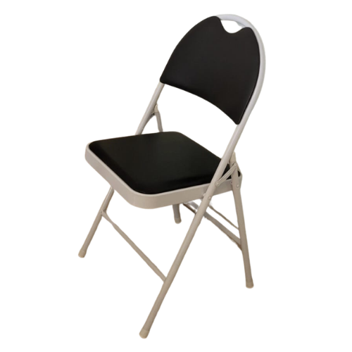 Klappbarer Eventstuhl mit gepolsterter Sitzfläche und Metallgestell für Veranstaltungen und Feiern