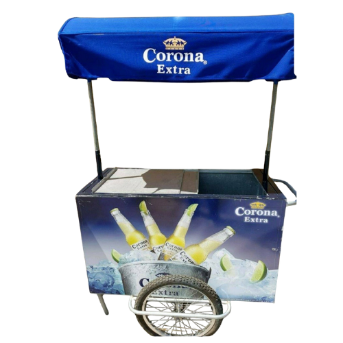 Mobile Getränkebox mit Kühlfach und Sonnendach für Events und Veranstaltungen