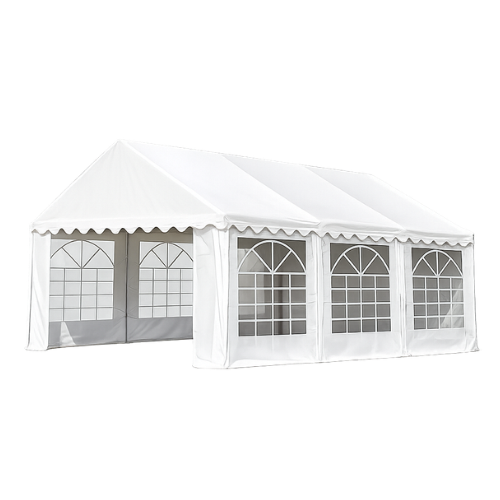 Partyzelt 4 x 6 Meter mit Seitenfenstern für Veranstaltungen, Hochzeiten und Gartenpartys