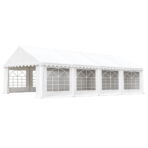 Partyzelt 4 x 8 Meter mit Seitenfenstern für Veranstaltungen, Hochzeiten und Gartenpartys