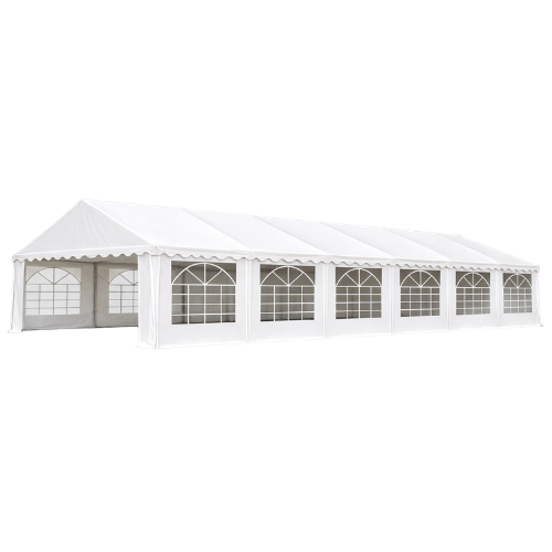 Großes Partyzelt 5 x 10 Meter mit Seitenfenstern für Veranstaltungen, Hochzeiten und Events